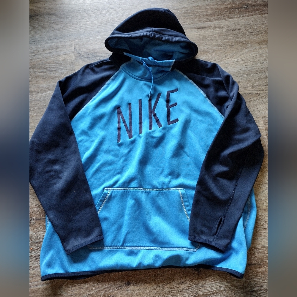 Nike Two-Tone Blue and Black Pullover Hoodie